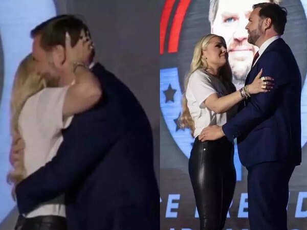 erika kirk jd vance: What did Erika Kirk say to JD Vance during viral hug?  Lip reader decodes surprising message nobody expected - The Economic Times
