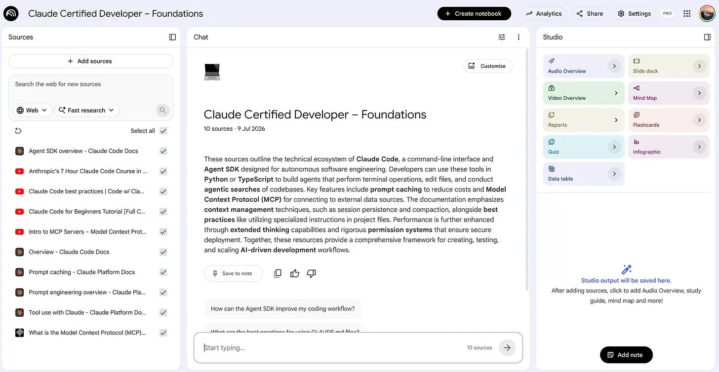 File tree of the .notebooklm folder showing CLAUDE.md instructions, tutor_progress.json, tutor_quiz_round_1.md, and a SKILL.md scratchpad file marked edited File tree of the .notebooklm folder showing CLAUDE.md instructions, tutor_progress.json, tutor_quiz_round_1.md, and a SKILL.md scratchpad file marked edited