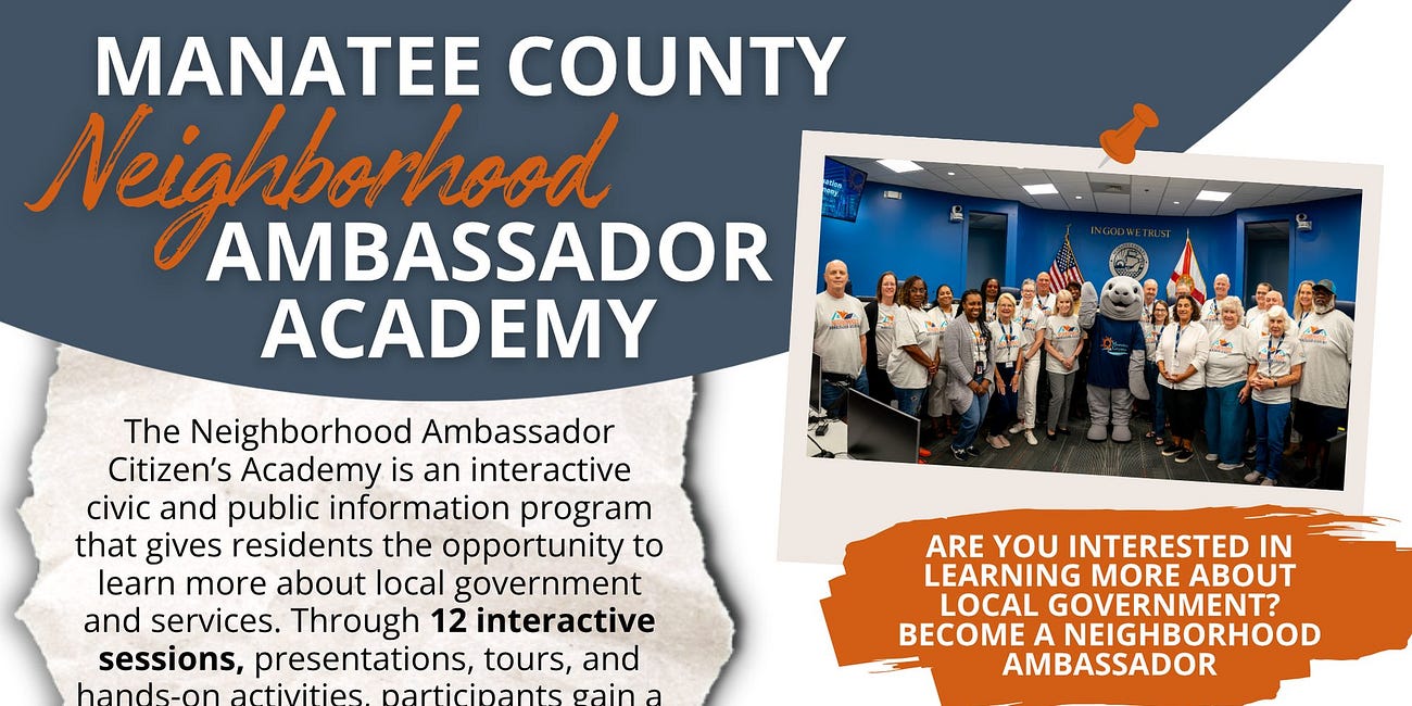 Manatee County Invites Residents to Join 2026 Neighborhood Ambassador Academy