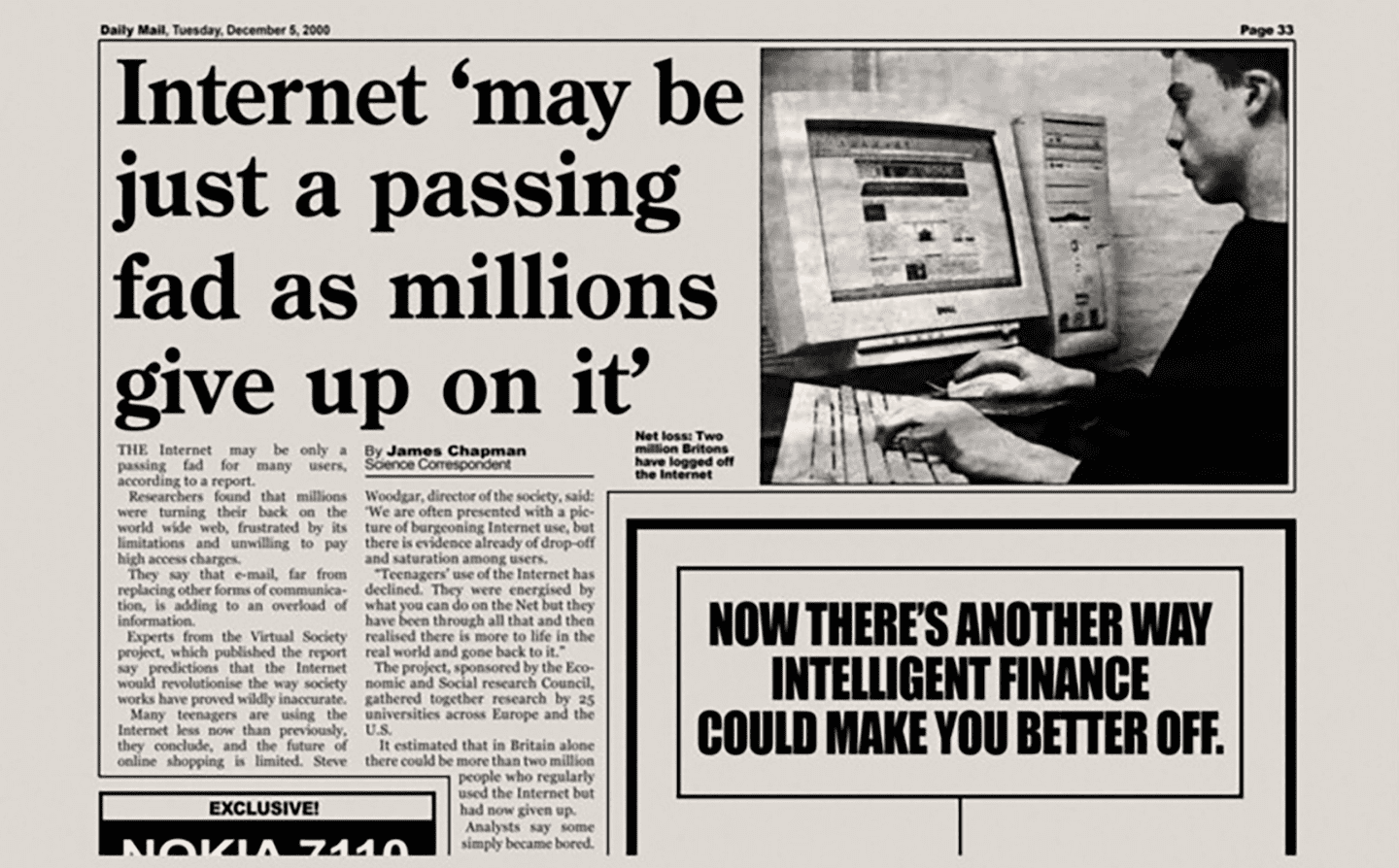 Internet 'may be just a passing fad as millions give up on it'