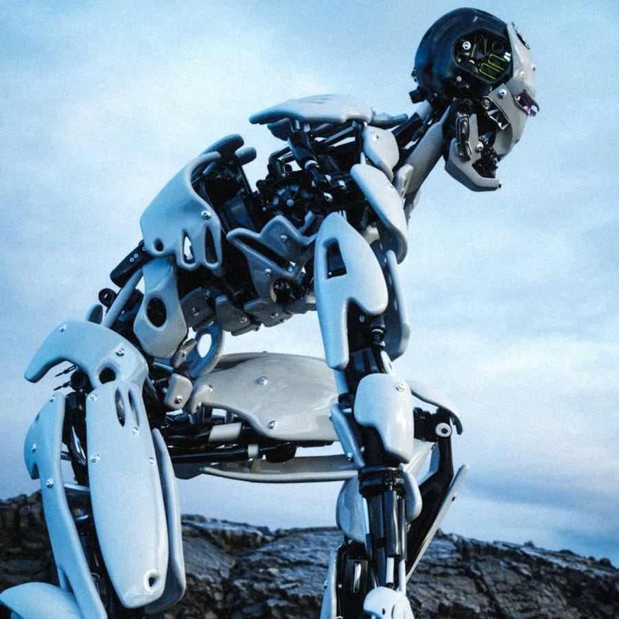a robot that is standing in the water