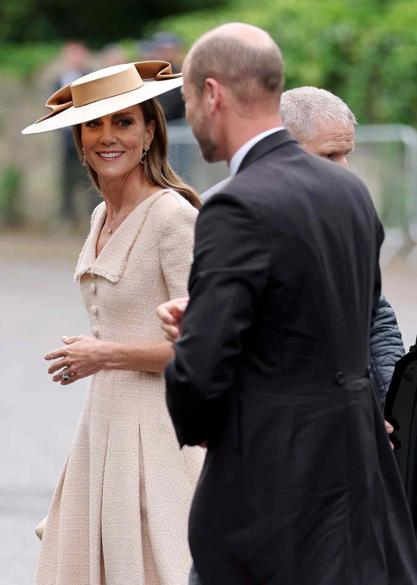 Kate Middleton Stuns in Blush Tweed at Peter Phillips and Harriet Sperling  Wedding
