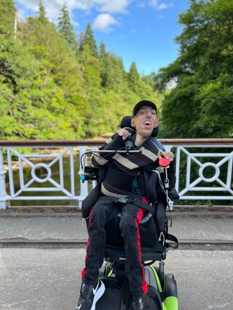 Sulaiman on a bridge along the River Teith in Scotland.