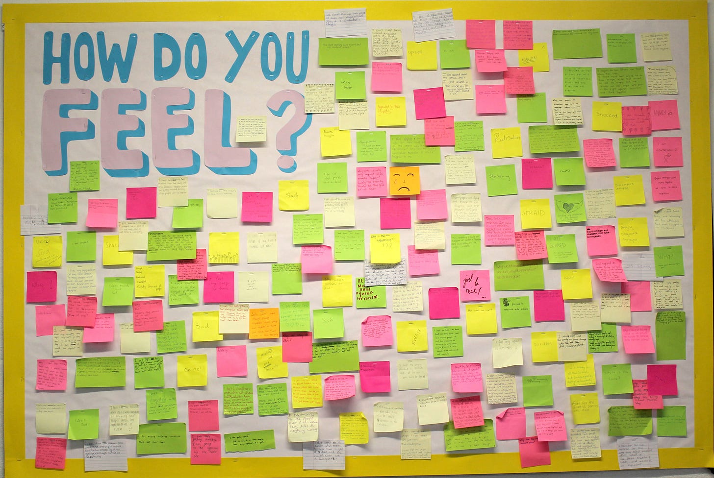 ClaptonGirls'Academy on X: "Our 'Feelings Wall' encourages students to  write how they feel about recent distressing events in London, Manchester &  around the World. https://t.co/vJ1Eg4llZO" / X
