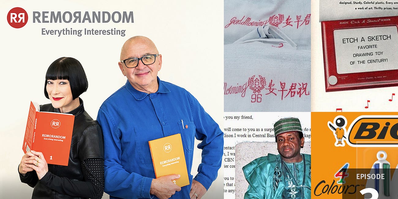Episode 3: Good Morning Towels, Etch-A-Sketch, Nigerian Prince Scam, BIC® 4-color™ Pen