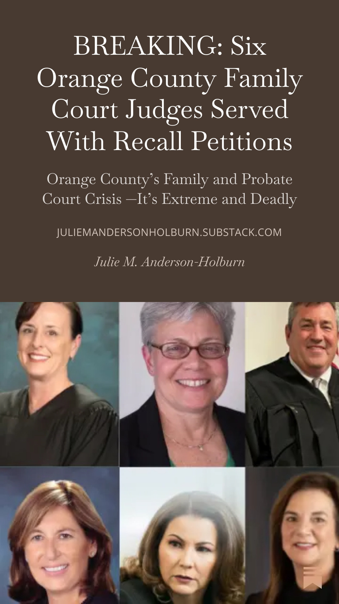 BREAKING: Six More Orange County Family and Probate Court Judges Served