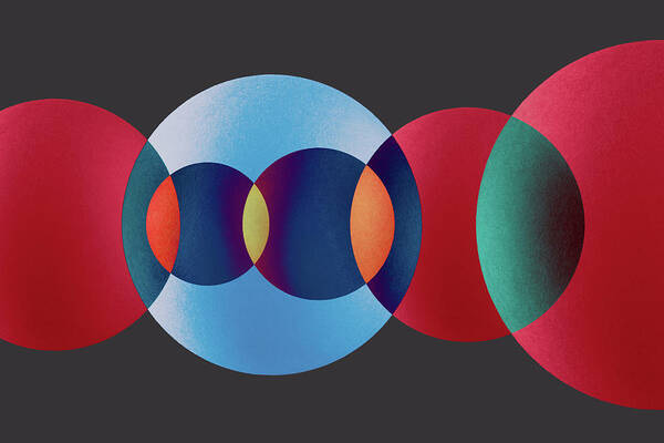 Overlapping Multi-colored Circles Art Print by Miragec - Photos.com