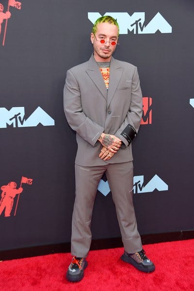 J Balvin wearing Off White by Virgil Abloh.