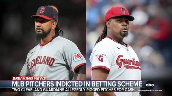Cleveland Guardians Pitchers Indicted in MLB Betting Scheme