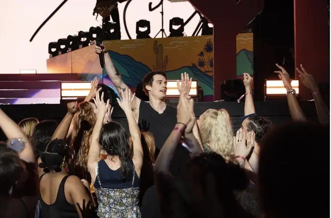 fans screaming at the band (from the movie, The Idea of You) fans screaming at the band (from the movie, The Idea of You)