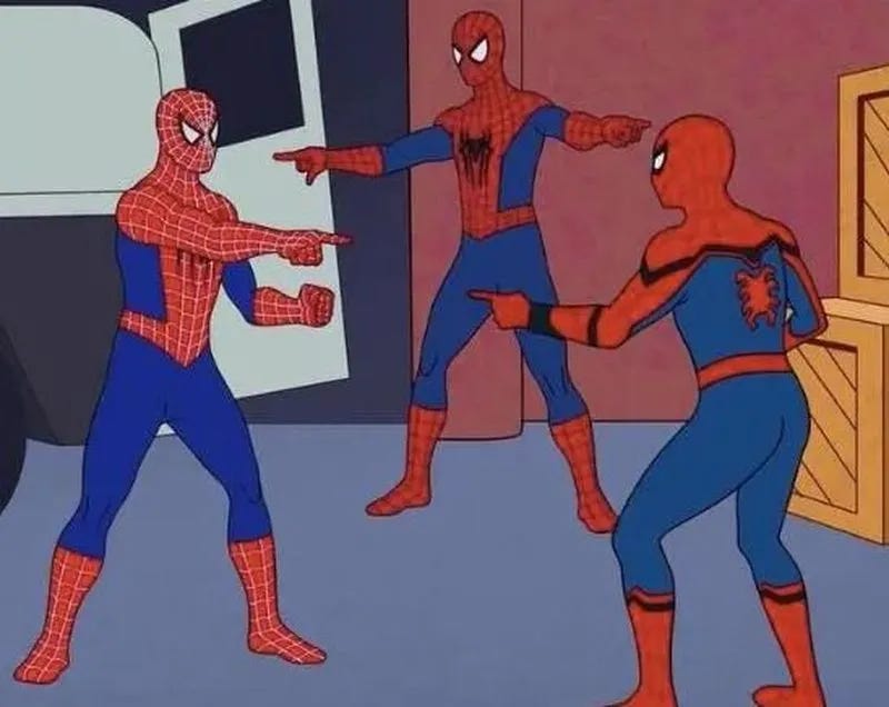 3 Spiderman Pointing Meme Template — Kapwing 3 Spiderman Pointing Meme Template — Kapwing