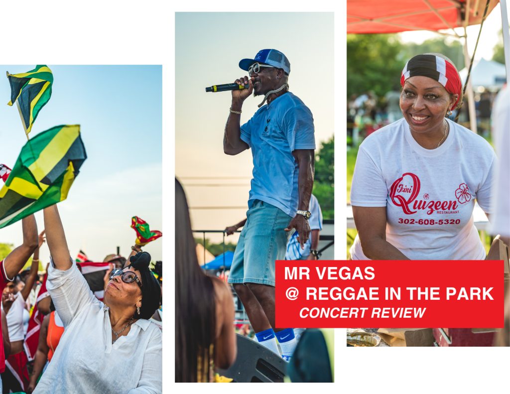 Collage of festival goers (left and right) and Mr Vegas (center) Collage of festival goers (left and right) and Mr Vegas (center)