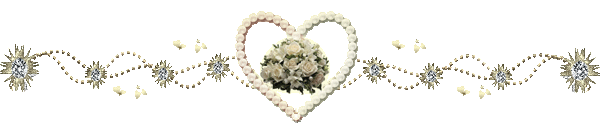 This may contain: a heart shaped frame with flowers and pearls in the shape of a flower bouquet on a white background
