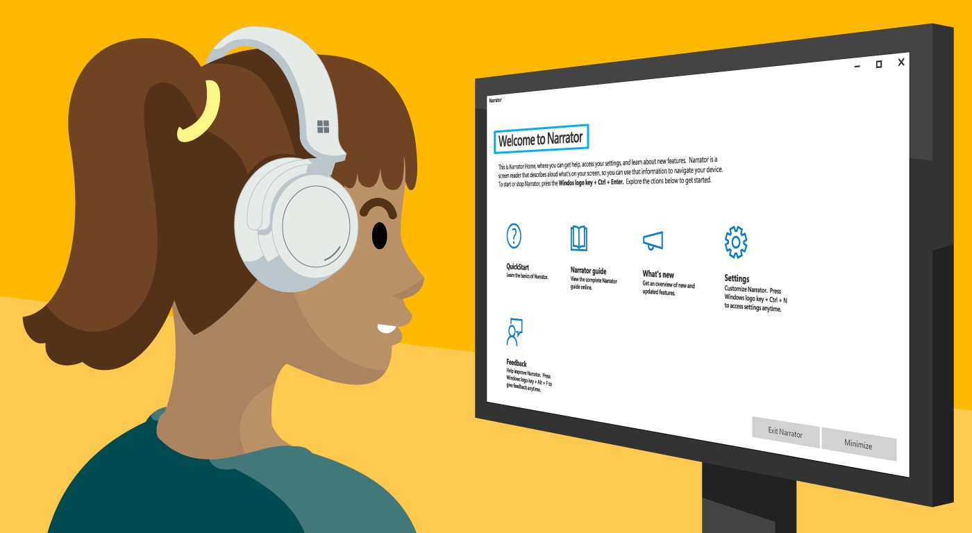 Image of girl using screen reader Image of girl using screen reader