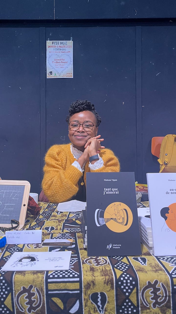 Mahuna Vigam au salon de l'autoédition et de la microédition à Rennes le week-end du 25 janvier