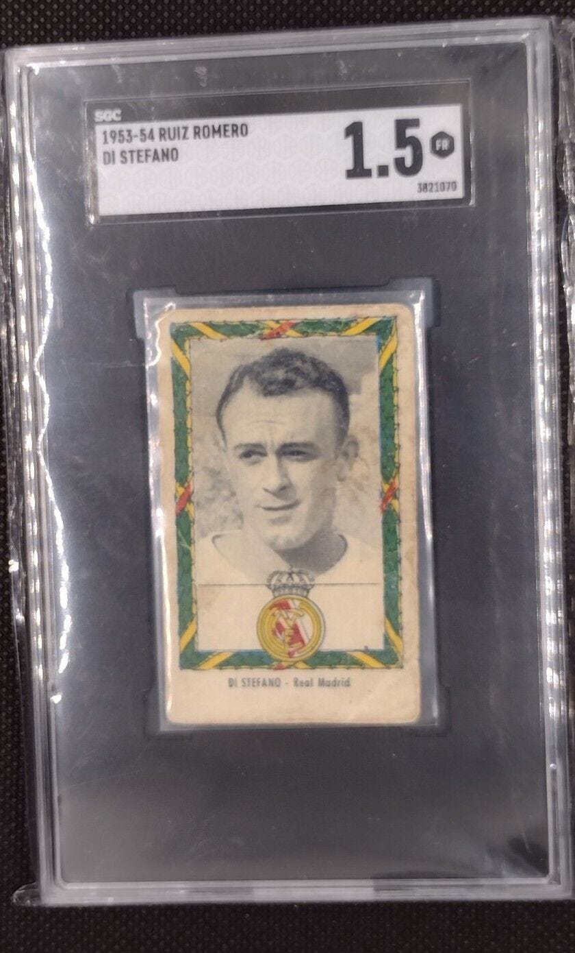 1953 RUIZ ROMERO CAMPEONATOS DE FUTBOL Di Stefano Rookie Goat vintage Rare SGC  - Picture 1 of 2