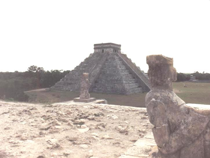 View of the Castillo from the top of the Temple of the Warriors. photo credit: Jeff Fromm, 1995