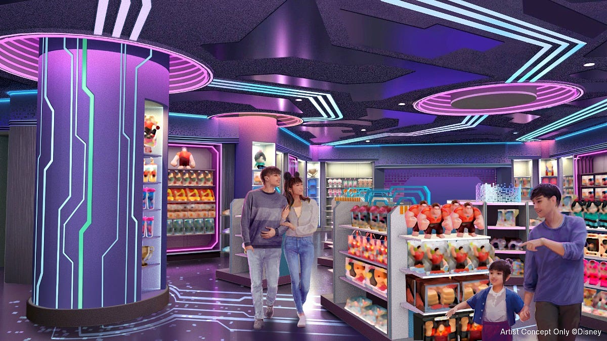 Concept art of Pixel Prism, the new shop next to Sugar Rush: Sweet Rescue. Image: Disney Concept art of Pixel Prism, the new shop next to Sugar Rush: Sweet Rescue. Image: Disney