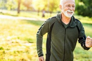 Middle aged man exercising