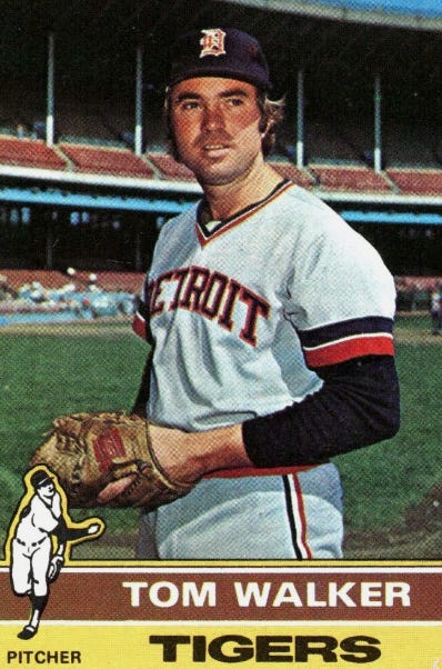Tom Walker with the Tigers in 1976