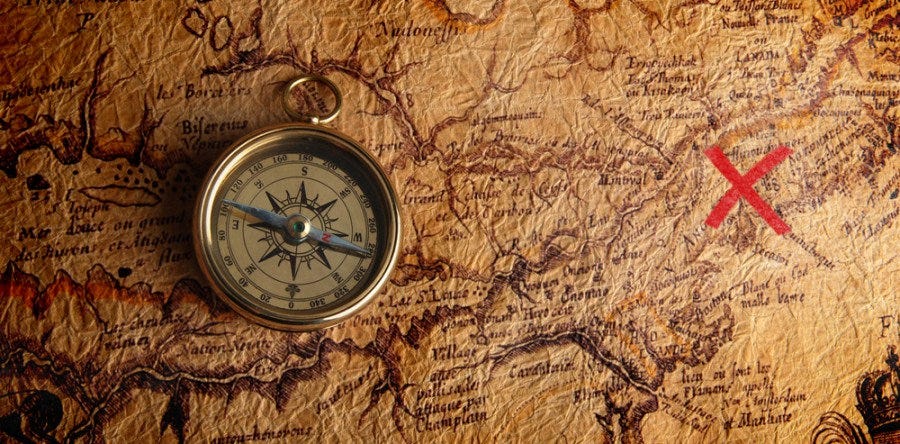 Treasure map. Credit: Steven Johnson / Flickr. Licenza: Public Domain. 