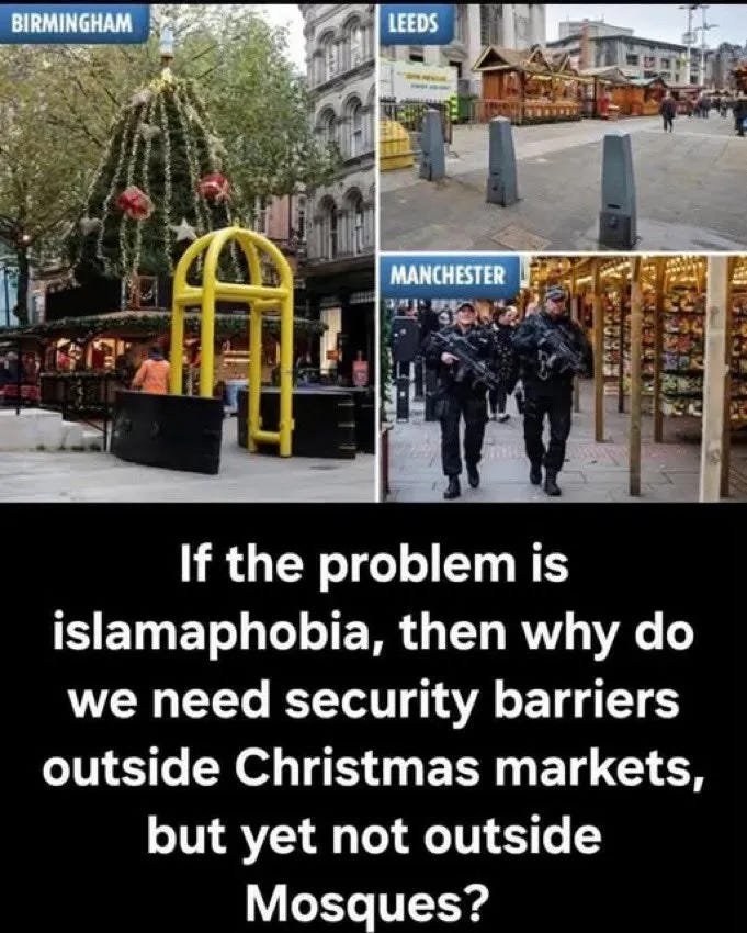 A collage of a street with a christmas tree and police officers AI-generated content may be incorrect.