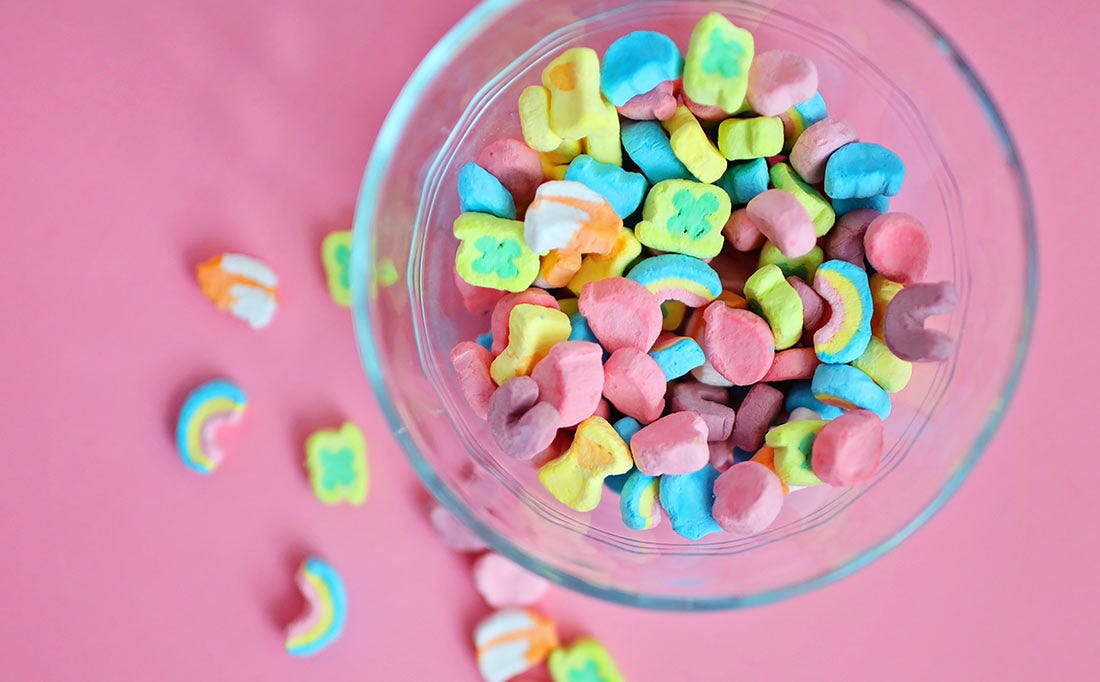Ultra Processed Food Cereal - Bowl of Lucky Charms