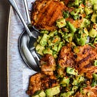 Smoky Chicken with Pistachio and Avocado Relish.