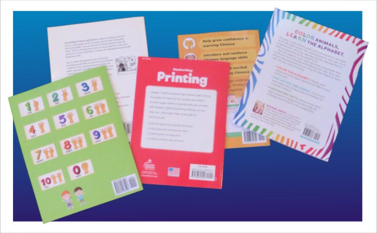 Workbook back cover designs.