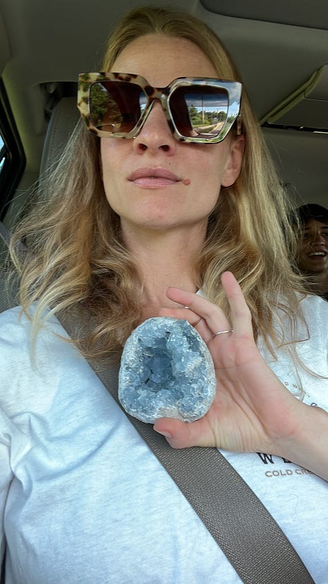Amsterdam, biodynamic goat farm near Amsterdam and a close friend gifted this magical Celestine crystal