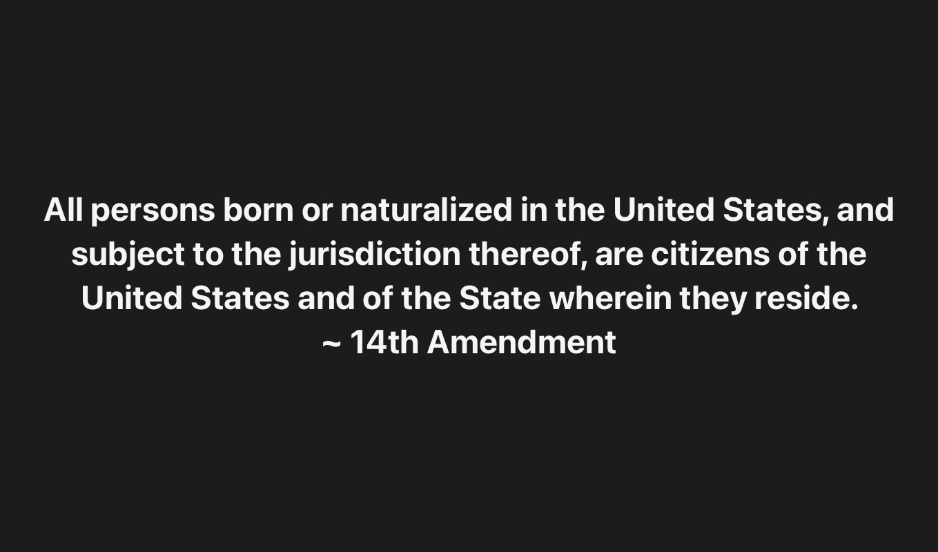 All persons born or naturalized in the United States, and subject to the jurisdiction thereof, are citizens of the United States and of the State wherein they reside. All persons born or naturalized in the United States, and subject to the jurisdiction thereof, are citizens of the United States and of the State wherein they reside.