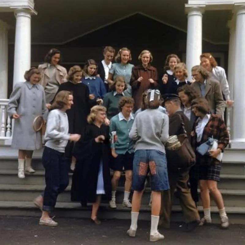 Reflecting the evolving role of women, these Smith College students in 1948 display confidence and intellectual curiosity. Reflecting the evolving role of women, these Smith College students in 1948 display confidence and intellectual curiosity.