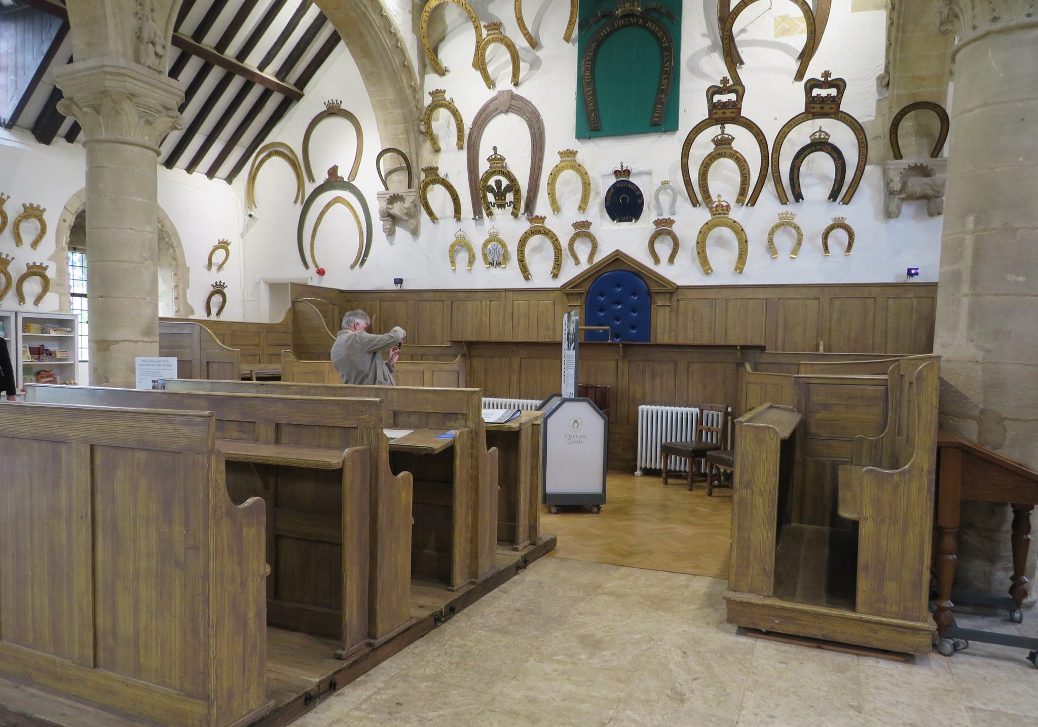 West end of the hall set out for a sitting of the Crown Court. West end of the hall set out for a sitting of the Crown Court.