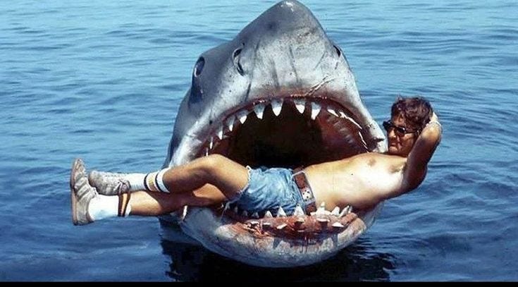 Steven Spielberg behind the scenes on Jaws (1975)