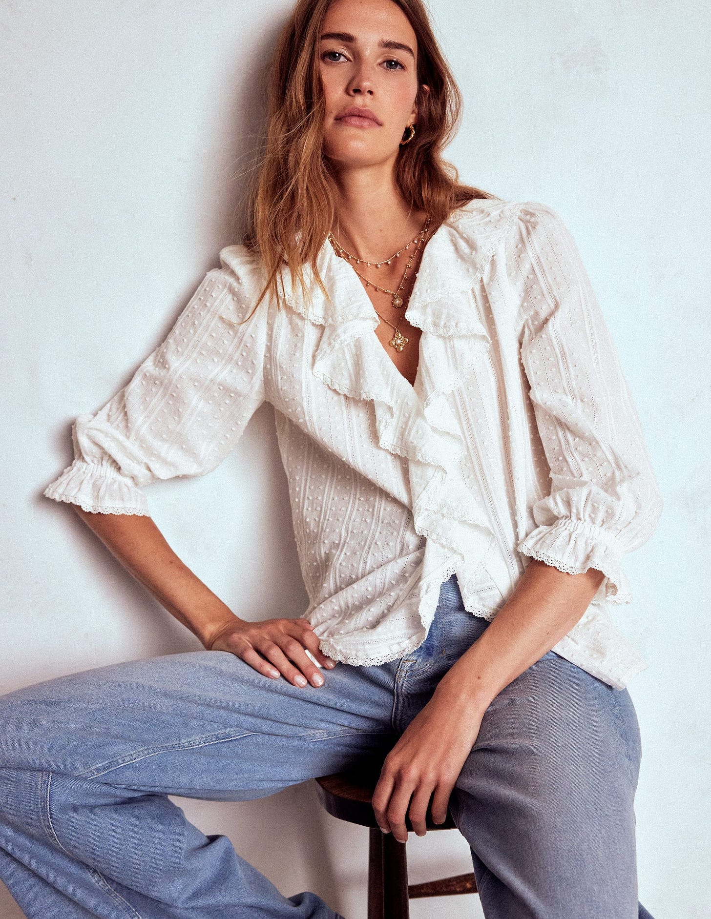 How To Wear White Frilly Blouses - by Erika Veurink