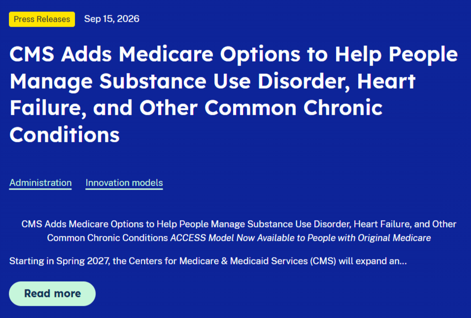 Medicare's ACCESS Model Just Added Heart Failure, COPD, Substance Use and Tobacco Tracks: Where the Money Is for Investors and Founders in Outcome-Paid Chronic Care in Original Medicare