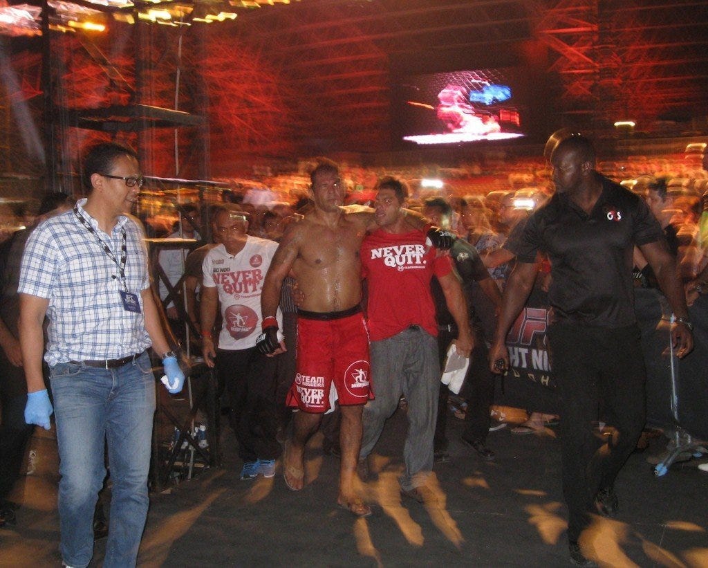 'Minotauro' Nogueira, Big Nog after he was 'nogged' out 'Minotauro' Nogueira, Big Nog after he was 'nogged' out