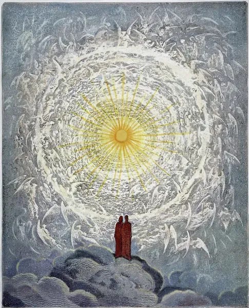 PARADISO: DORE. Beatrice leads Dante into the Empyrean
