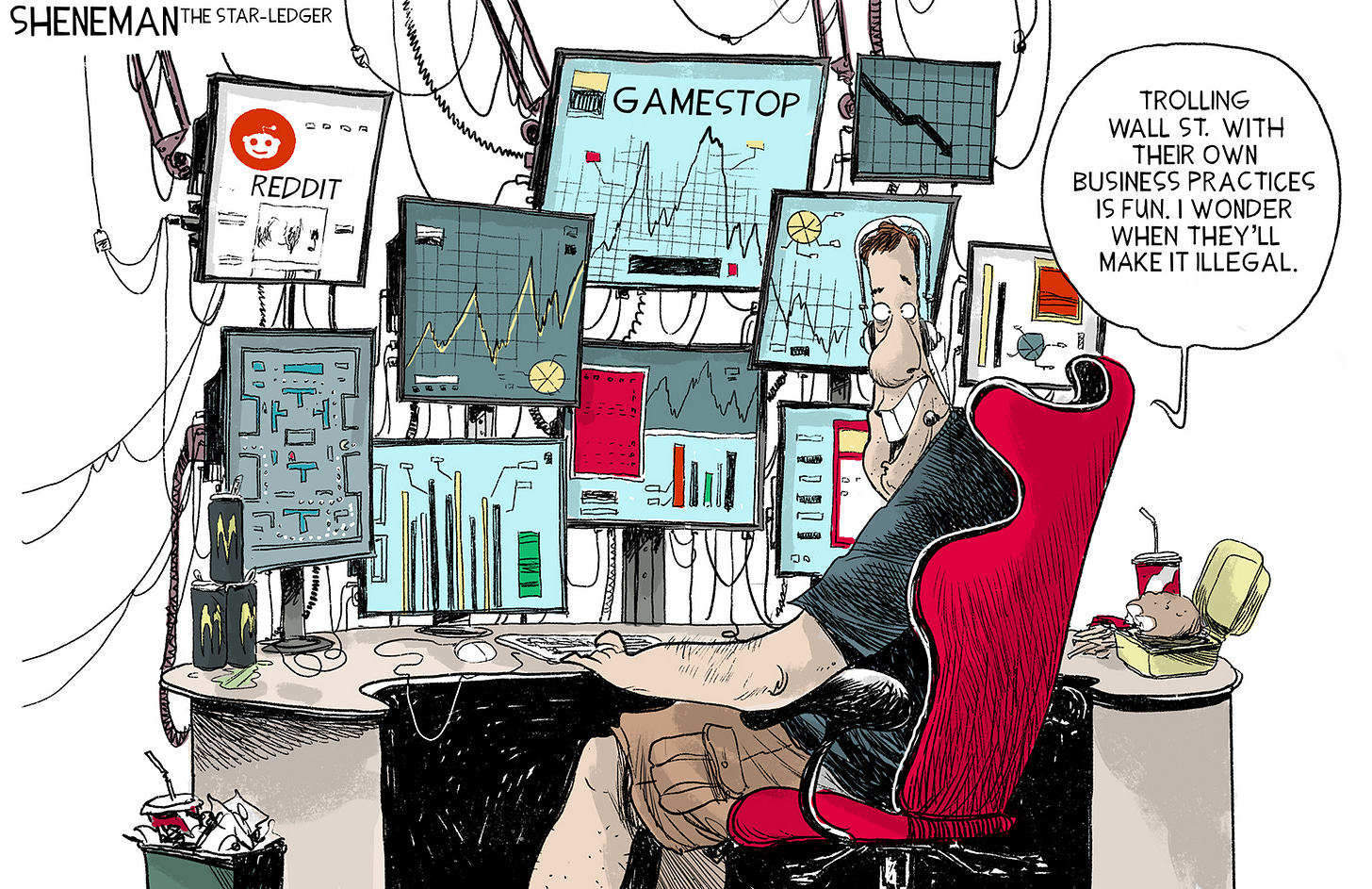 Editorial Cartoon U.S. gamestop reddit wall street | The Week