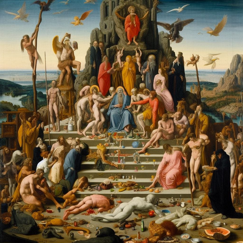 if an ancxient olmec had been transported to early 20th century germany and taught to make avant-garde modernist oil paintings representing the absolute devastation of greed