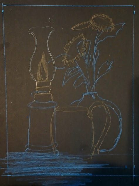 Sketch and First layers of Color 