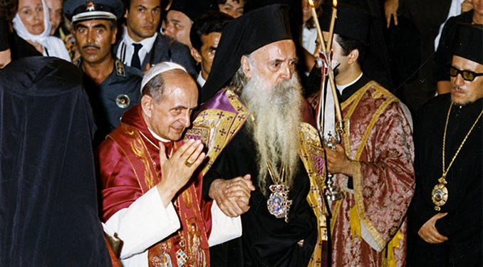 Recalling the prophetic embrace of Athenagoras I and Paul VI – Catholic  World Report
