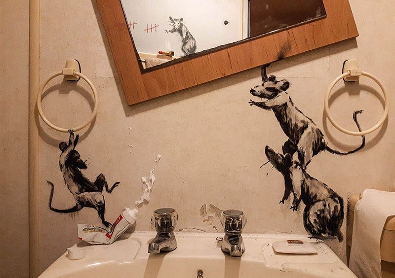 banksy work from home quarantine isolation social distancing 1 Banksys Working From Home and Says His Wife Hates It