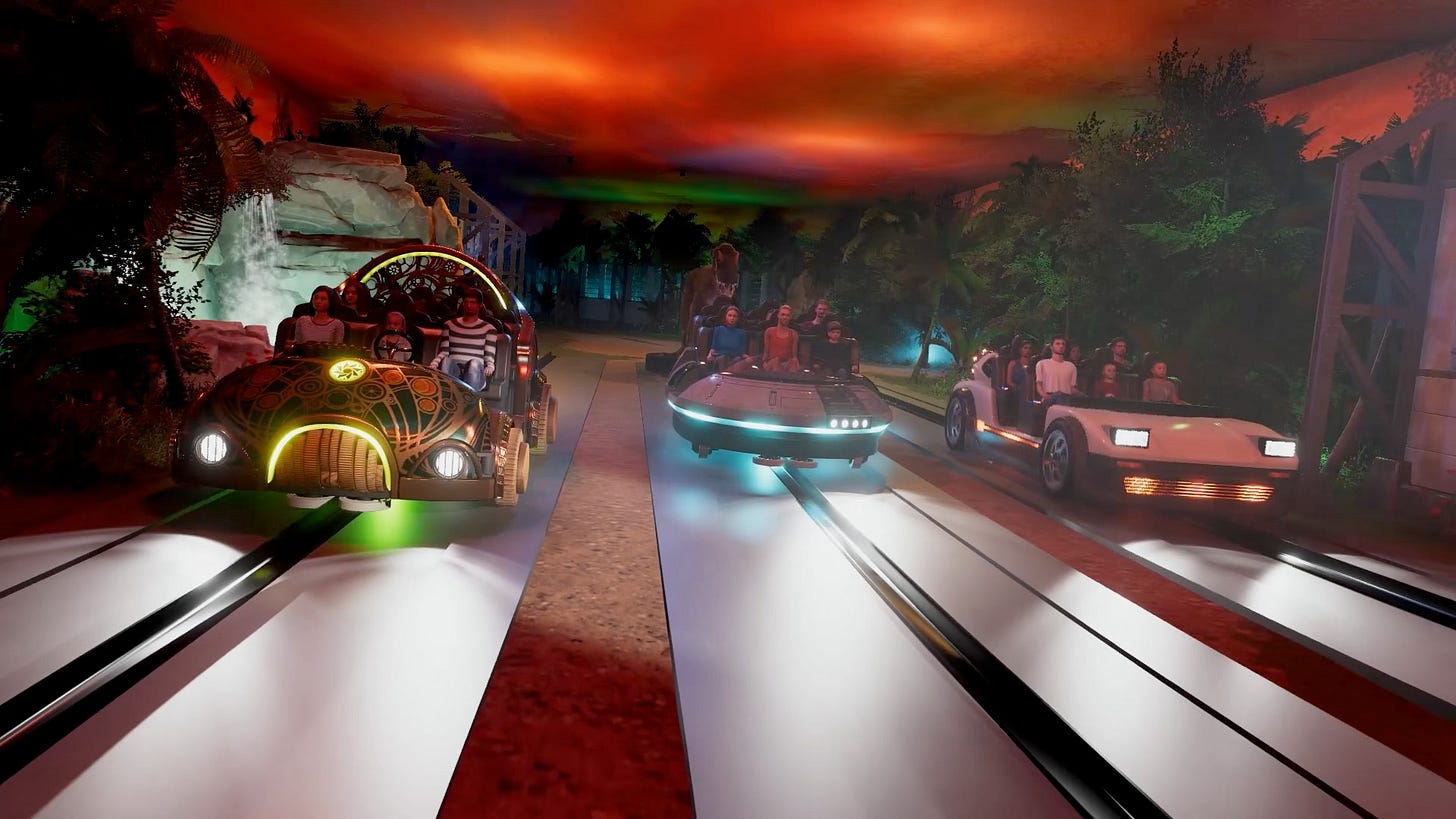 Intamin Multi Dimension Mover ride system rendering