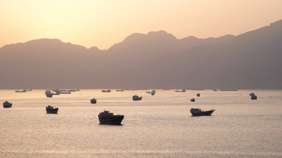 : Ships and boats in the Strait of Hormuz, Musandam : Ships and boats in the Strait of Hormuz, Musandam