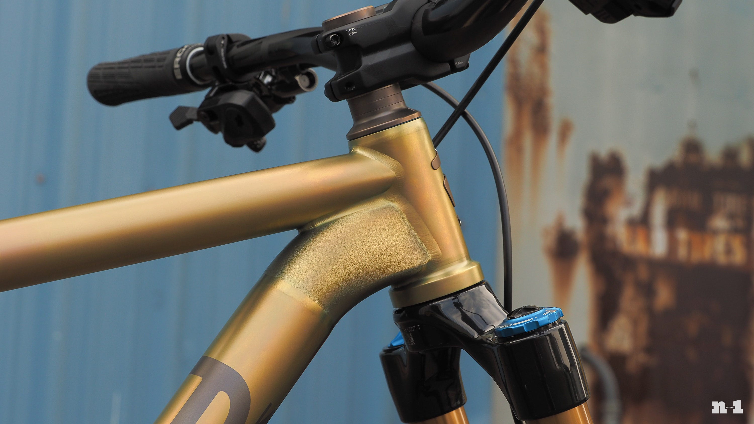 Firefly full-suspension titanium prototype head tube