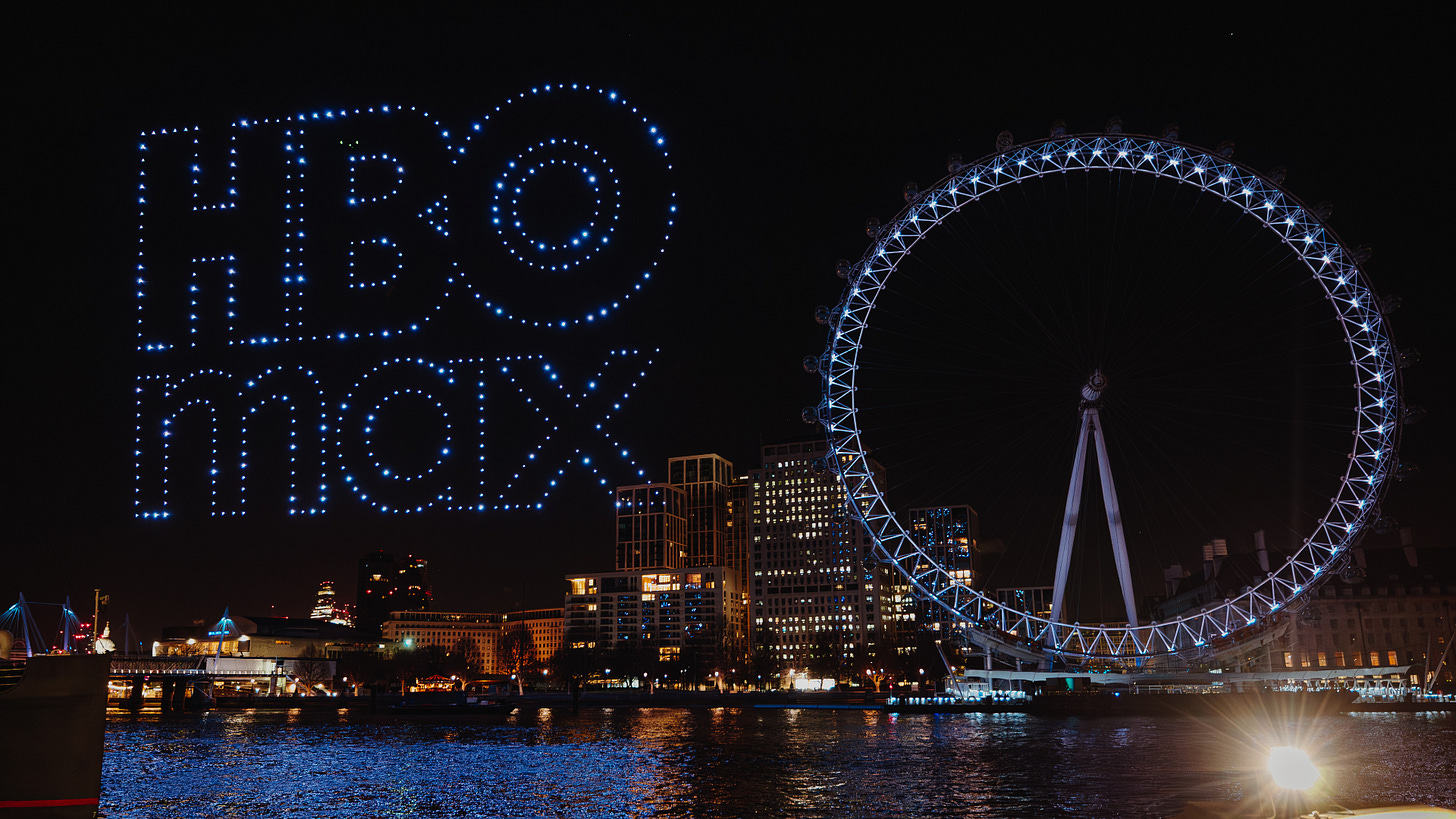 HBO Max's central London drone show.