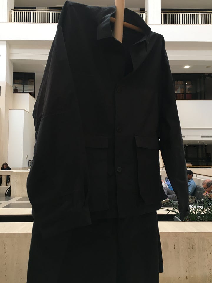 Photos that show the zero waste pattern cutting and innovative patchworking techniques used by the Phoebe English studio.