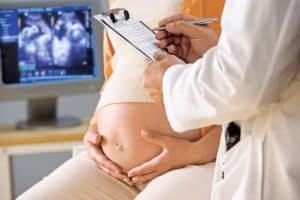Pregnant woman at the doctor's office