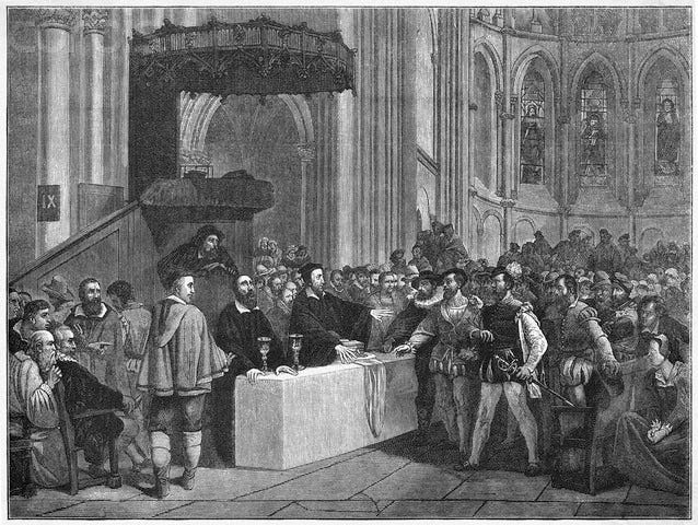 File:Calvin refuse la Cène aux libertins.jpg